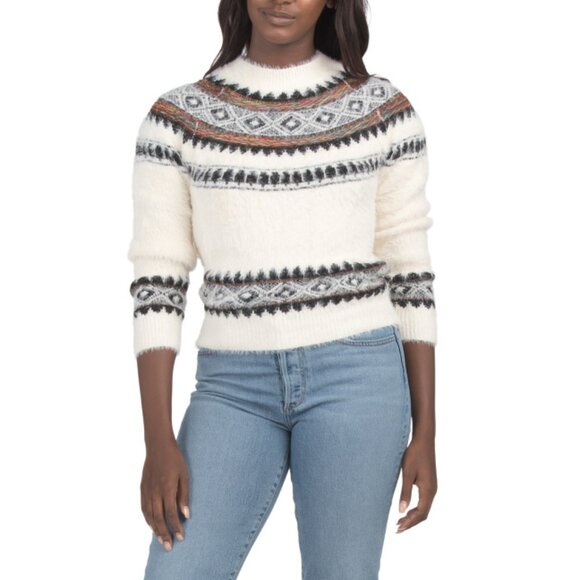 RAIN + ROSE Ivory Fairisle Sweater - Picture 1 of 2